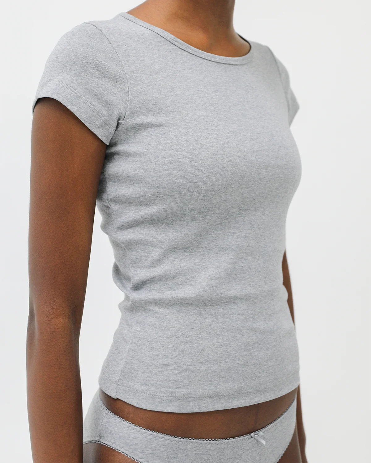 The Baby Tee: Cotton Jersey Grey - Image 6
