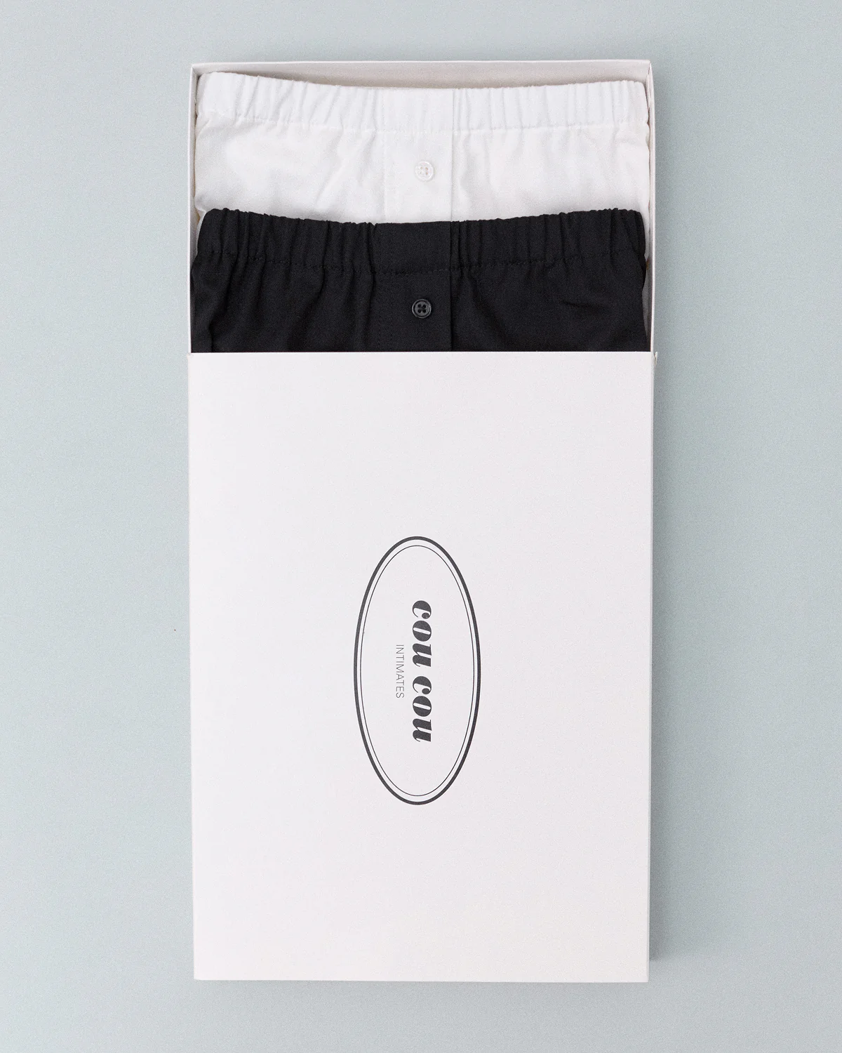 The Boxer 2-Pack: French Poplin Black & White