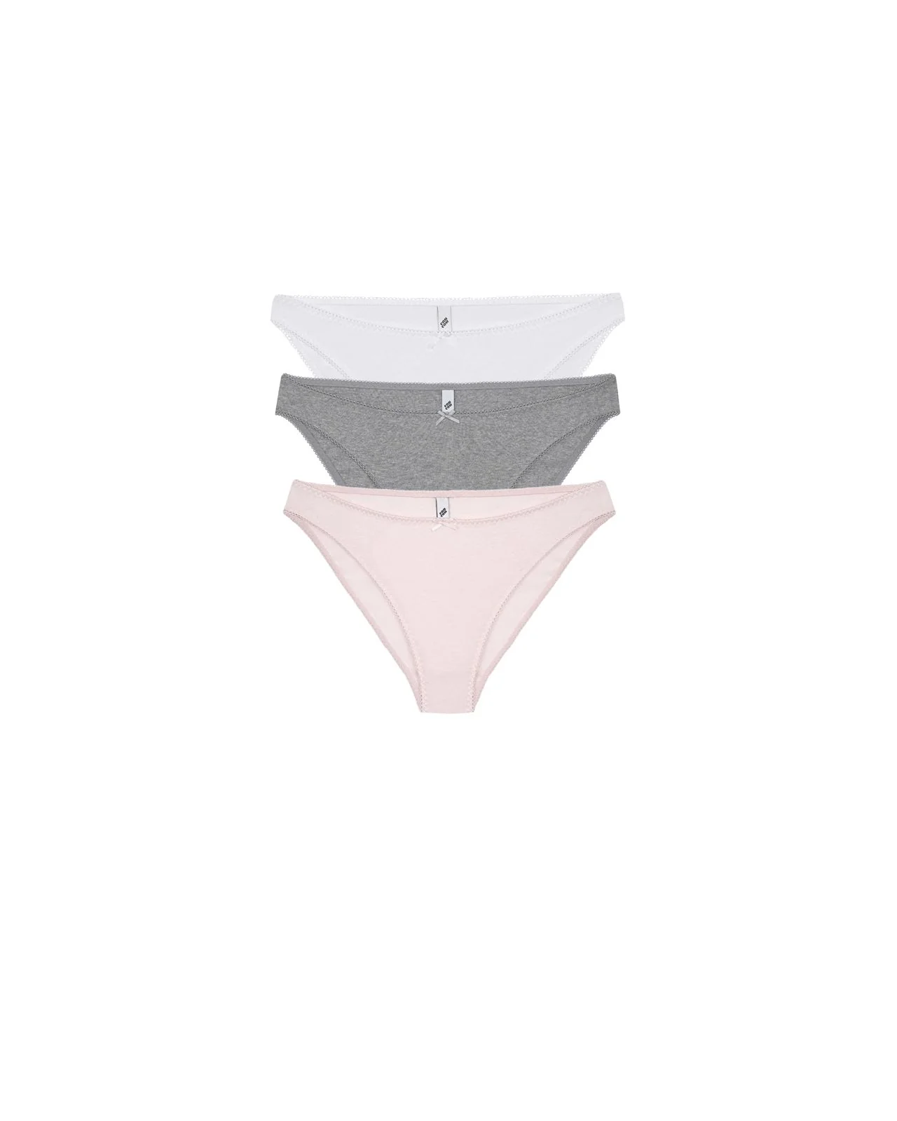 The Brief 3-Pack: Cotton Jersey White, Grey & Baby Pink - Image 3