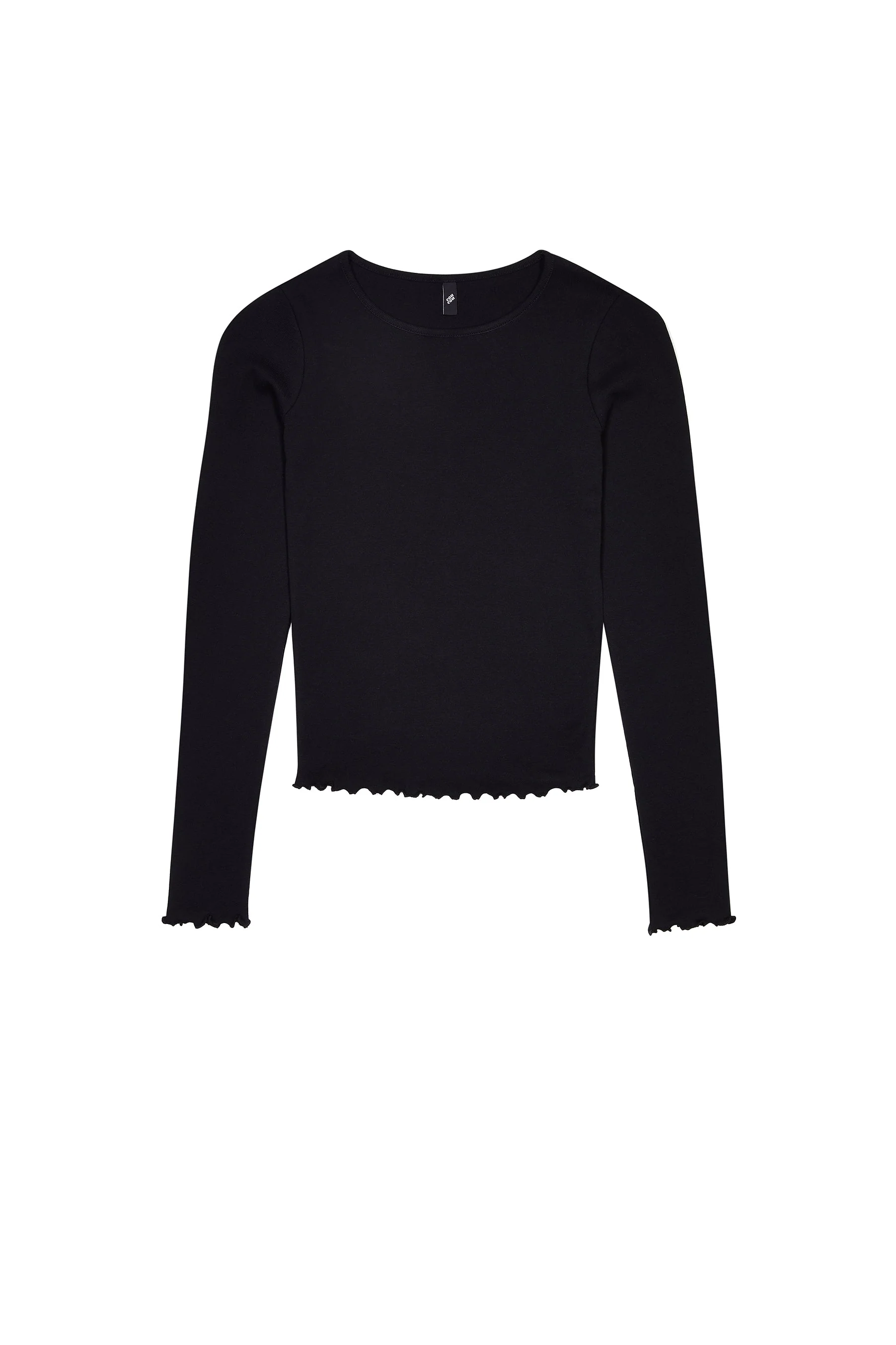 The Frilly Long Sleeve: Cotton Jersey Black - Image 3