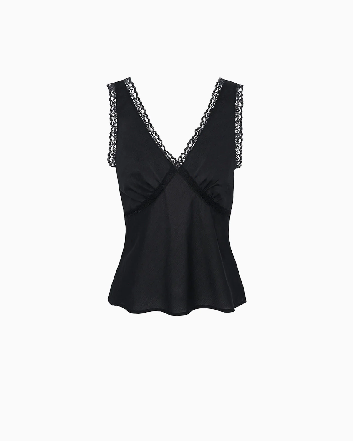 The Iris Tank: Cotton Voile Black