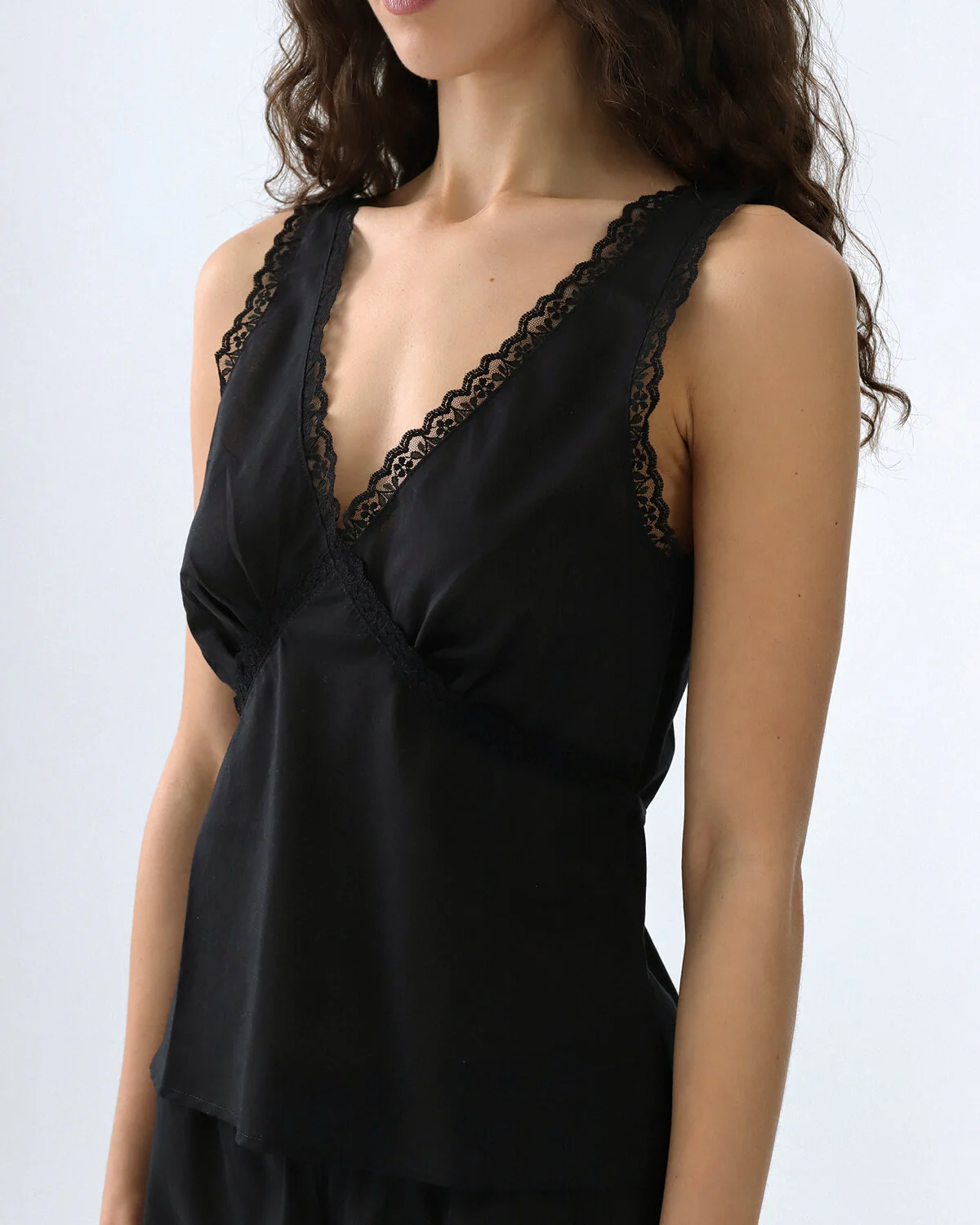 The Iris Tank: Cotton Voile Black - Image 4