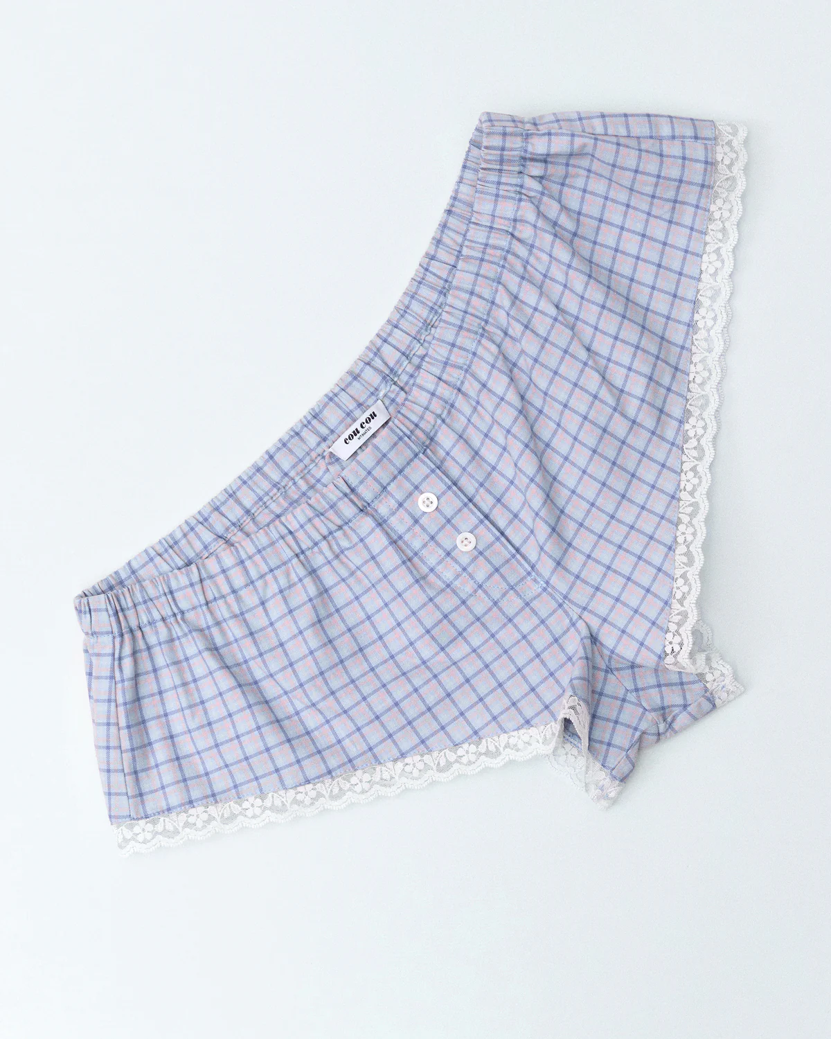 The Pajama Boxette Set: French Poplin Blue Check - Image 4