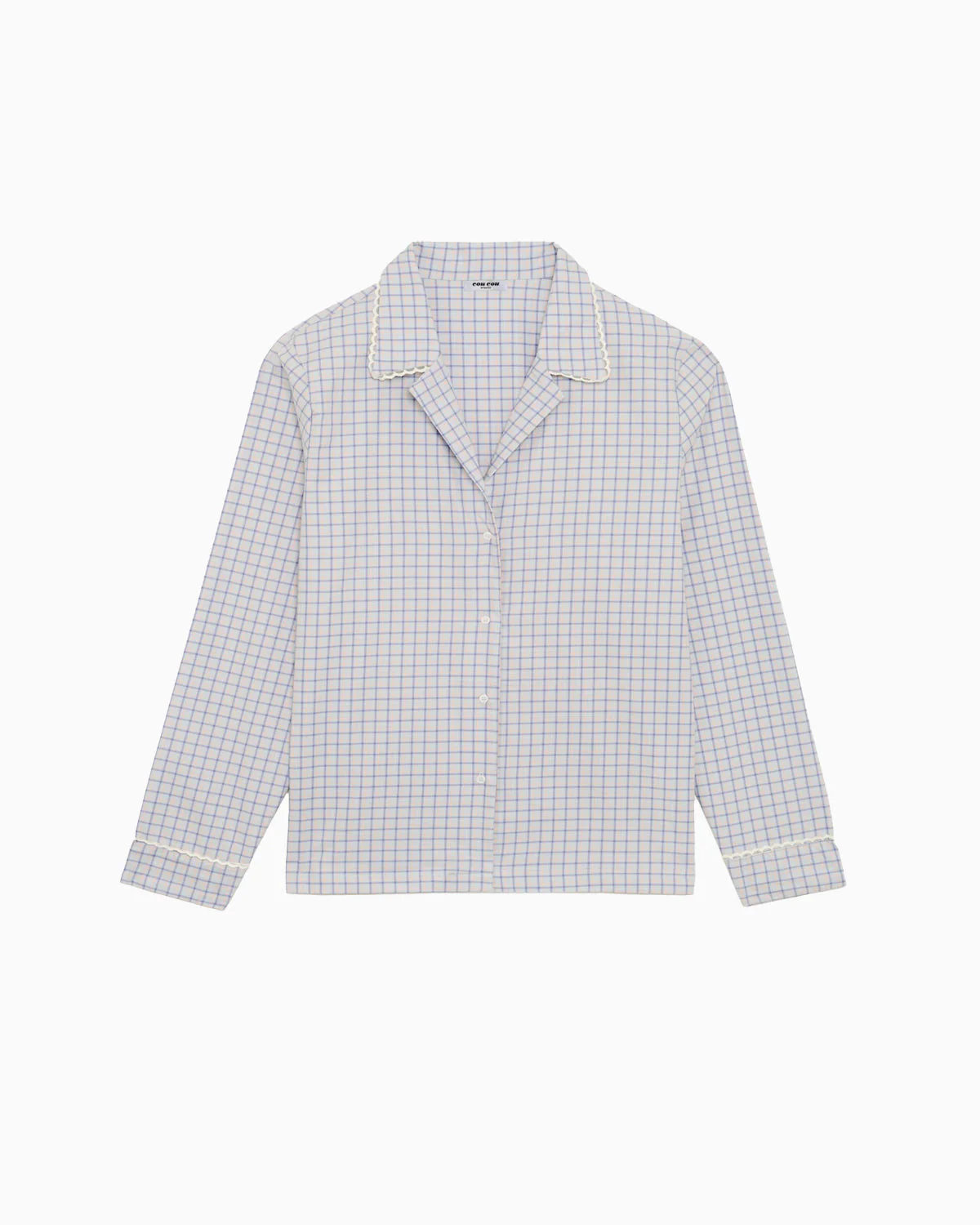 The Pajama Shirt: French Poplin Blue Check