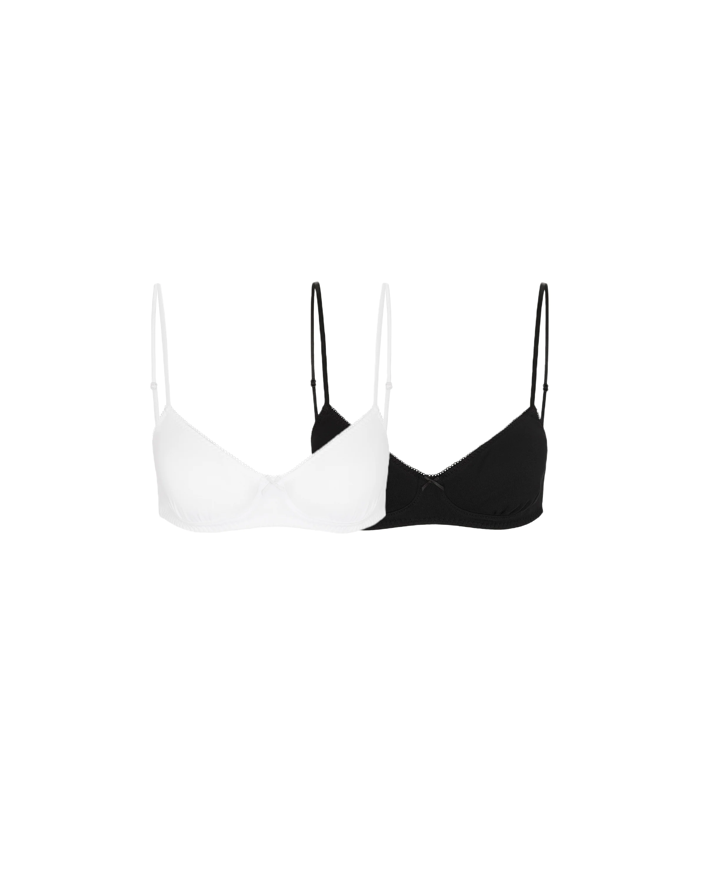 The Petite Bra 2-Pack: Cotton Jersey Black & White - Image 3