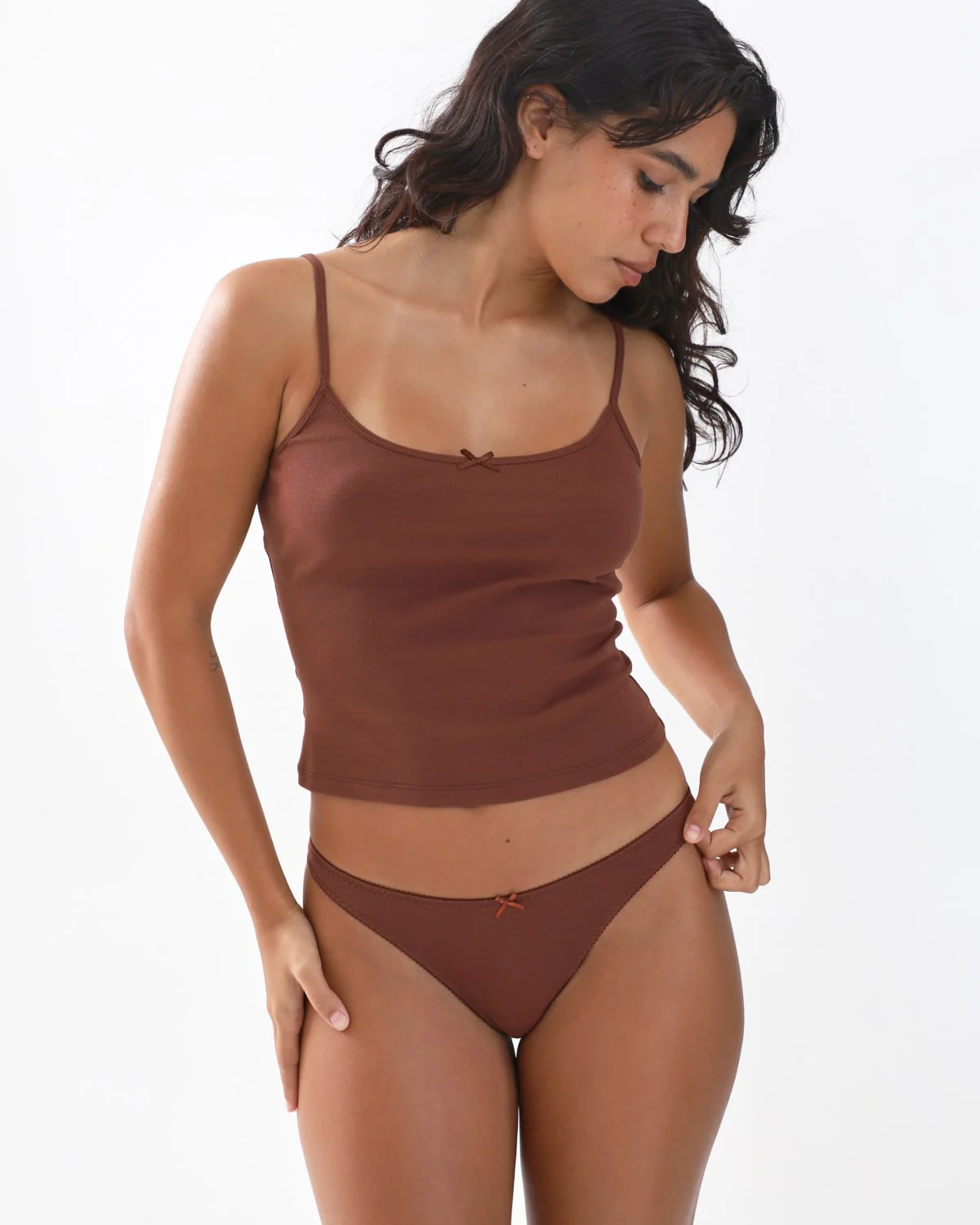 The Thong: Cotton Jersey Brown - Image 4