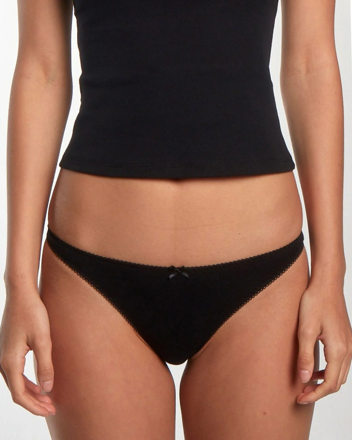 The Thong 3-Pack: Cotton Jersey Brown, Baby Pink, Black - Image 9